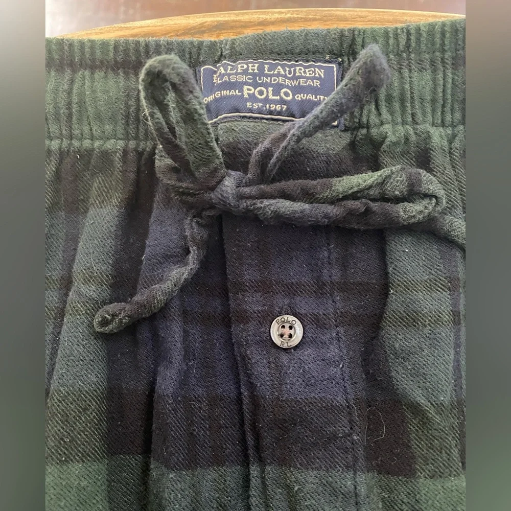 Polo‎ Ralph Lauren Men’s Sz L Green/Navy Plaid Flannel Loungewear Pant